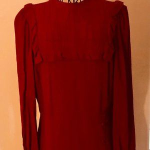 Reformation Red Long Sleeve Dress